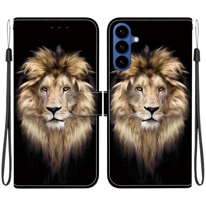 Samsung Galaxy A57 Phone Case - Leather Bookcover Image Series - Lion