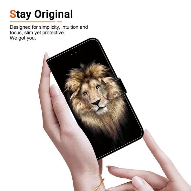 Samsung Galaxy A57 Phone Case - Leather Bookcover Image Series - Lion