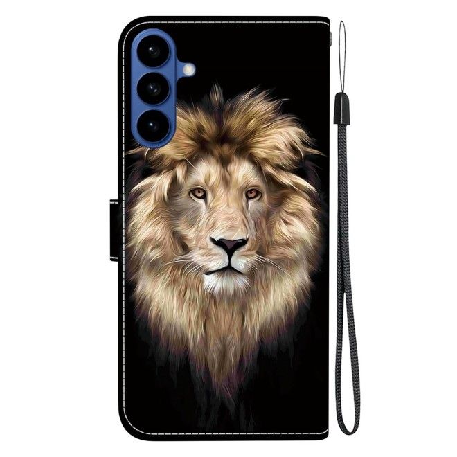 Samsung Galaxy A57 Phone Case - Leather Bookcover Image Series - Lion