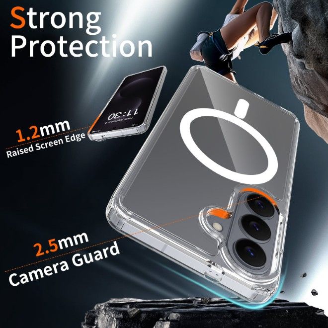Samsung Galaxy S26 Case (PC / TPU Case) - Polycarbonate Back + TPU Edges - MagPureProtect Series - Transparent