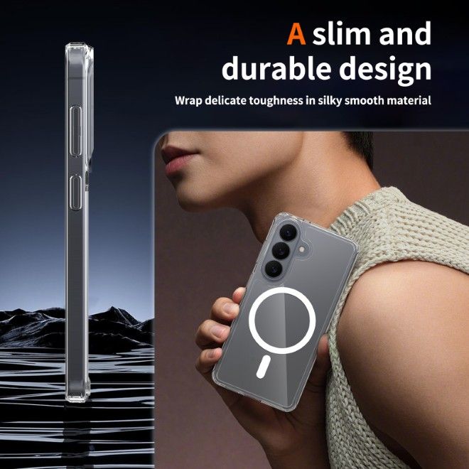 Samsung Galaxy S26 Case (PC / TPU Case) - Polycarbonate Back + TPU Edges - MagPureProtect Series - Transparent