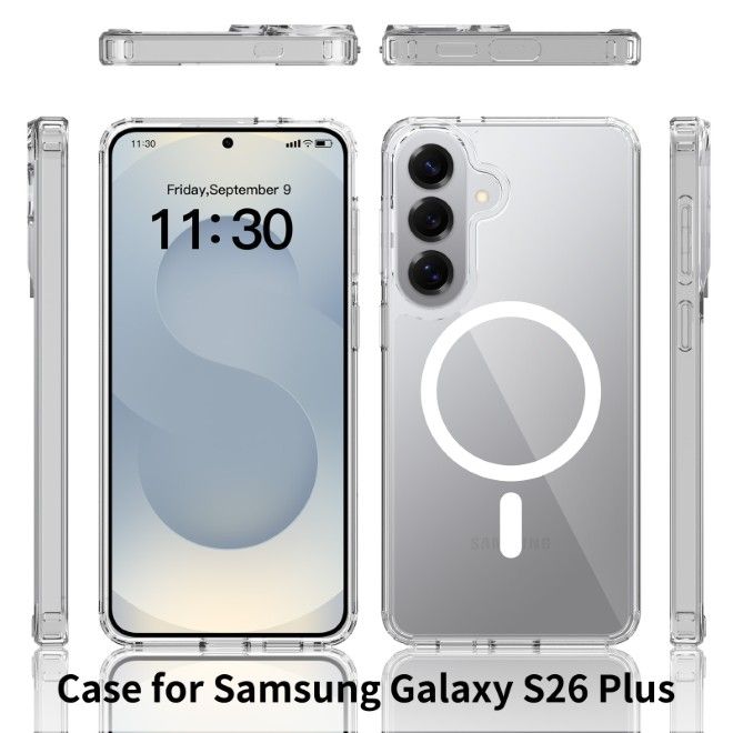 Samsung Galaxy S26+ Case (PC / TPU Case) - Polycarbonate Back + TPU Edges - MagPureProtect Series - Transparent