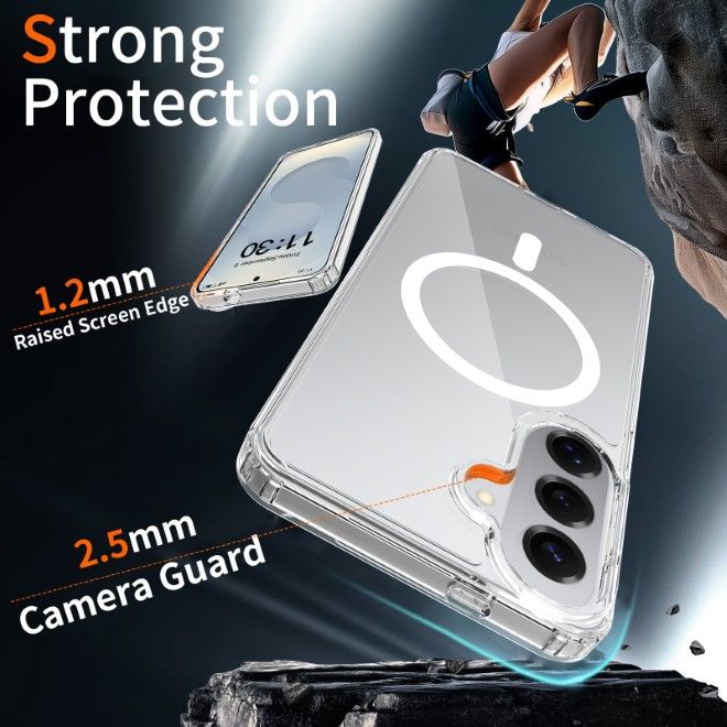 Samsung Galaxy S26+ Case (PC / TPU Case) - Polycarbonate Back + TPU Edges - MagPureProtect Series - Transparent