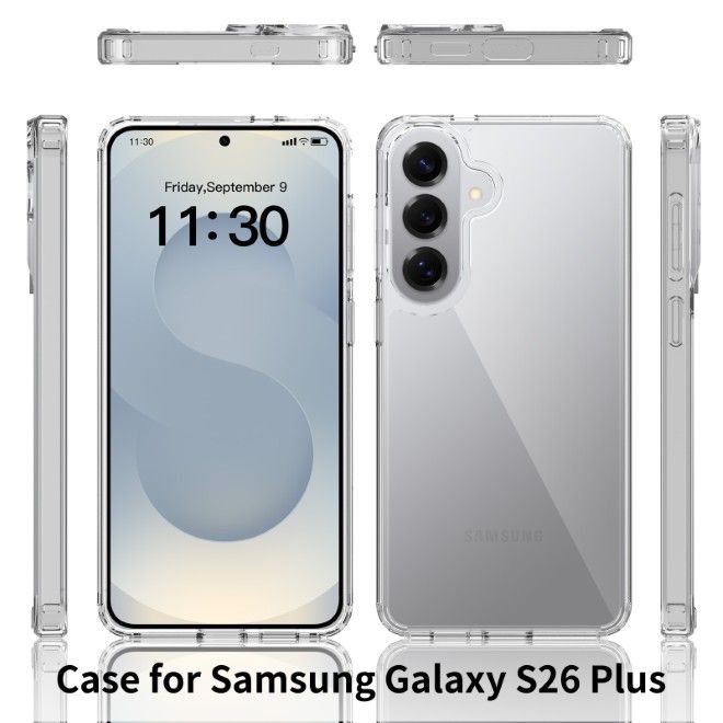 Samsung Galaxy S26+ Case (PC / TPU Case) - Polycarbonate Back + TPU Edges - PureProtect Series - transparent