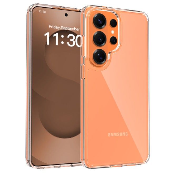 Coque Samsung Galaxy S26 Ultra (PC / TPU) - Dos en polycarbonate + Bords en TPU - Série PureProtect - Transparent