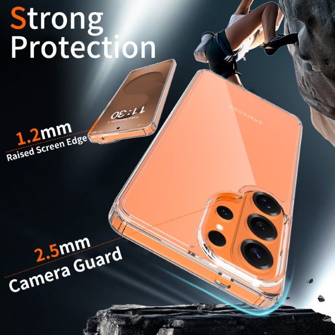 Coque Samsung Galaxy S26 Ultra (PC / TPU) - Dos en polycarbonate + Bords en TPU - Série PureProtect - Transparent