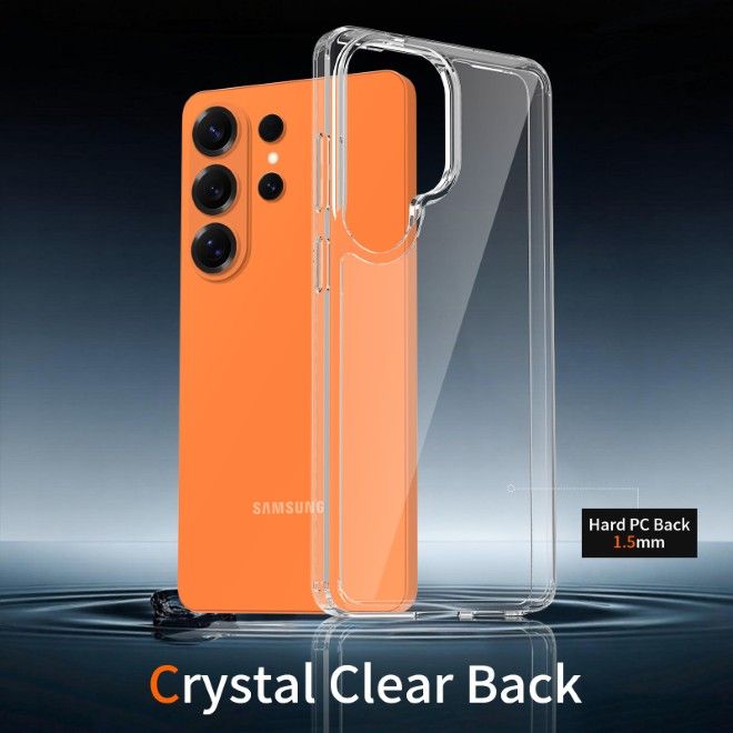 Coque Samsung Galaxy S26 Ultra (PC / TPU) - Dos en polycarbonate + Bords en TPU - Série PureProtect - Transparent