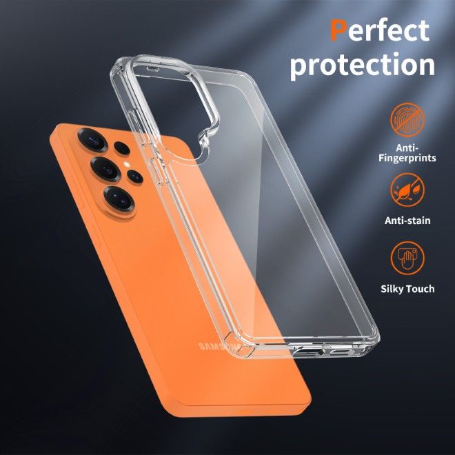Coque Samsung Galaxy S26 Ultra (PC / TPU) - Dos en polycarbonate + Bords en TPU - Série PureProtect - Transparent