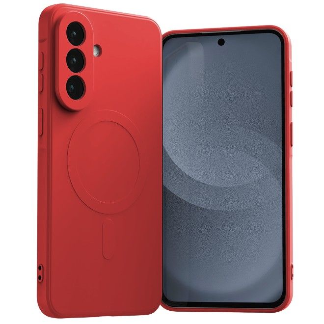 Goospery - Samsung Galaxy A37 Hülle - Semi Silicone MagSafe Case Series - rot