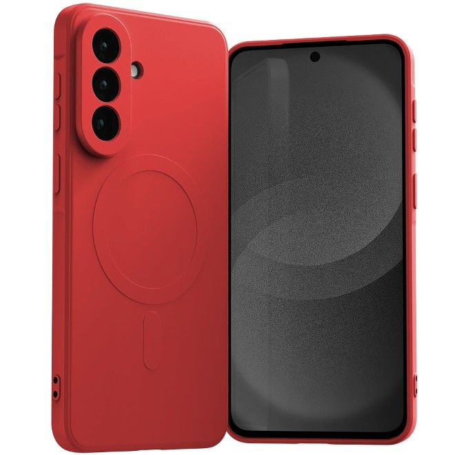 Goospery - Samsung Galaxy A57 Hülle - Semi Silicone MagSafe Case Series - rot