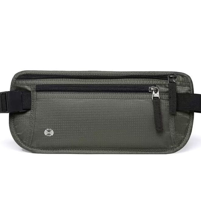 Bon Voyage – Bauchtasche RFID wasserabweisend Oxford Nylon - Secure Travel Series - olivgrün