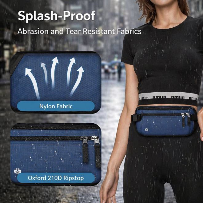 Bon Voyage – Bauchtasche RFID wasserabweisend Oxford Nylon - Secure Travel Series - marineblau