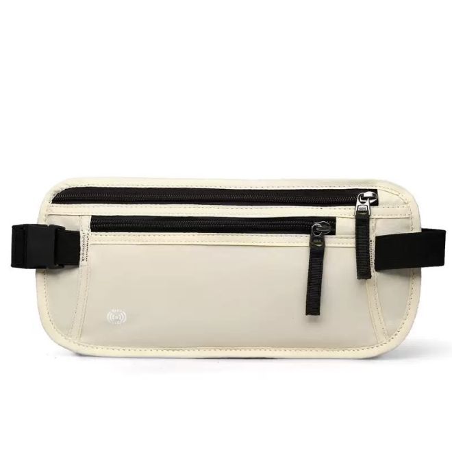 Bon Voyage – Bauchtasche RFID wasserabweisend Oxford Nylon - Secure Travel Series - beige