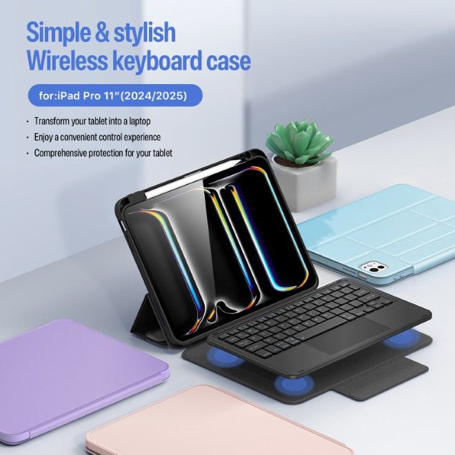 Dux Ducis - iPad Pro 11 (2025/2024) Tastatur Hülle - Keyboard Case - YK Series - blau
