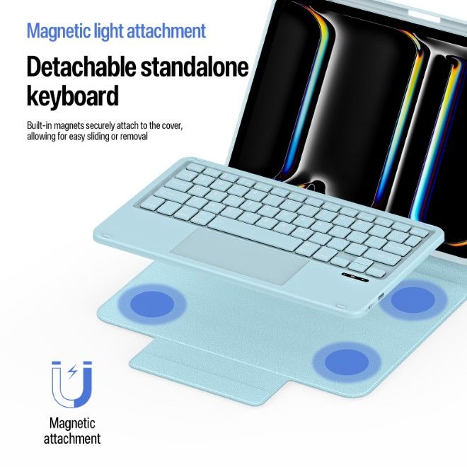 Dux Ducis - iPad Pro 11 (2025/2024) Tastatur Hülle - Keyboard Case - YK Series - blau