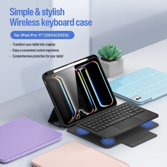 Dux Ducis - iPad Pro 11 (2025/2024) Tastatur Hülle - Keyboard Case - YK Series - pink
