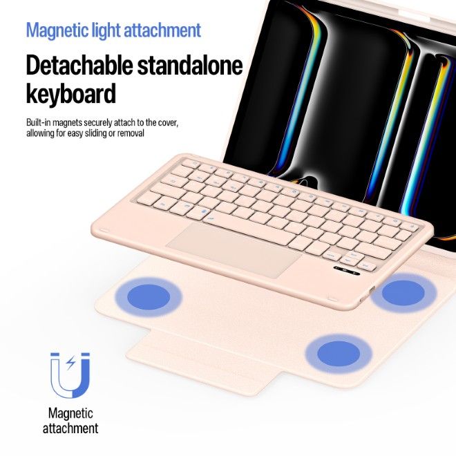 Dux Ducis - iPad Pro 11 (2025/2024) Tastatur Hülle - Keyboard Case - YK Series - pink