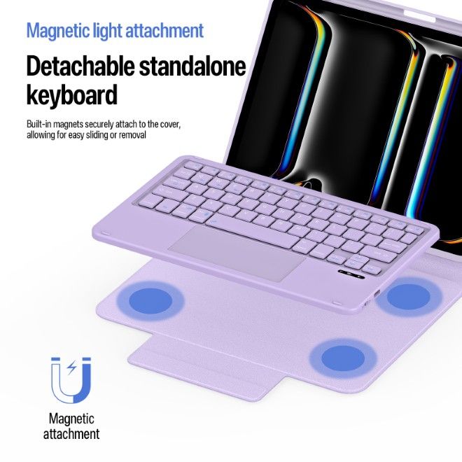 Dux Ducis - iPad Pro 11 (2025/2024) Tastatur Hülle - Keyboard Case - YK Series - purpur