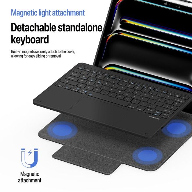 Dux Ducis - iPad Pro 13 (2025/2024) Tastatur Hülle - Keyboard Case - YK Series - schwarz