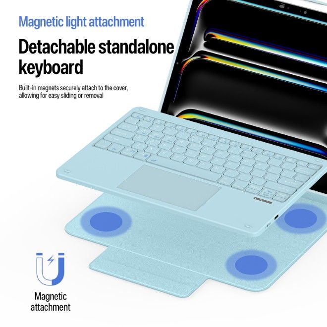 Dux Ducis - iPad Pro 13 (2025/2024) Tastatur Hülle - Keyboard Case - YK Series - blau