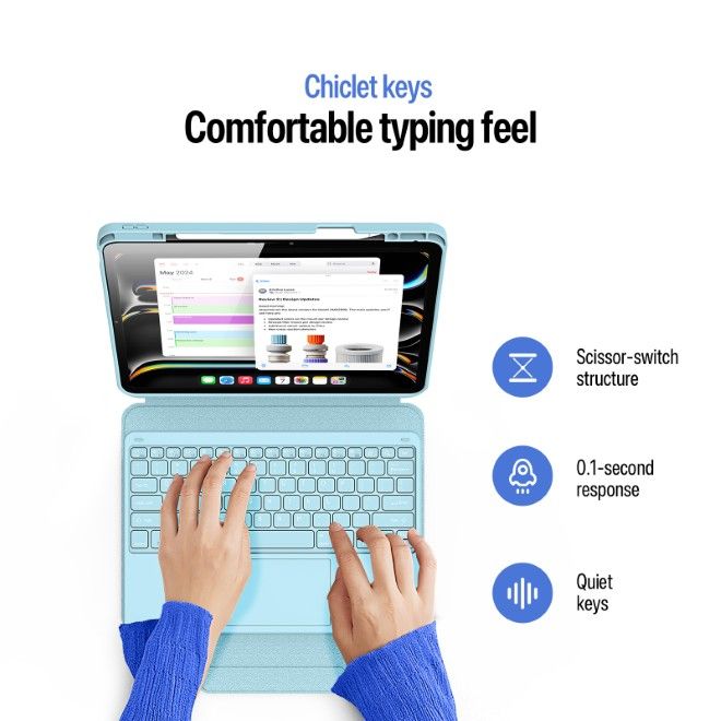 Dux Ducis - iPad Pro 13 (2025/2024) Tastatur Hülle - Keyboard Case - YK Series - blau