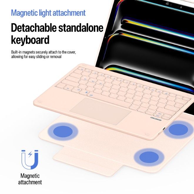 Dux Ducis - iPad Pro 13 (2025/2024) Tastatur Hülle - Keyboard Case - YK Series - pink