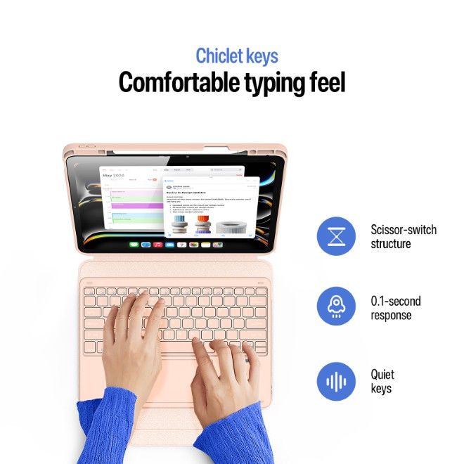 Dux Ducis - iPad Pro 13 (2025/2024) Tastatur Hülle - Keyboard Case - YK Series - pink