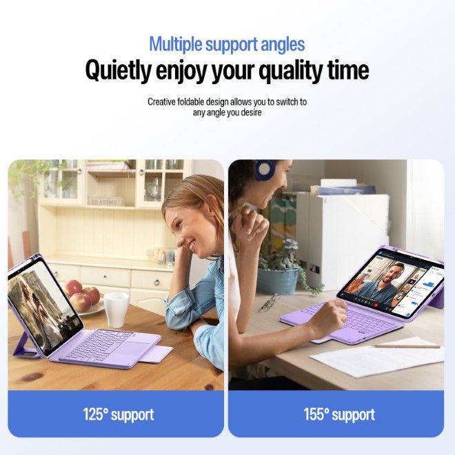 Dux Ducis - iPad Pro 13 (2025/2024) Tastatur Hülle - Keyboard Case - YK Series - purpur