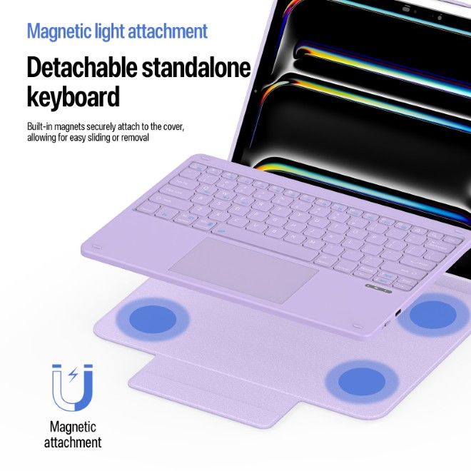 Dux Ducis - iPad Pro 13 (2025/2024) Tastatur Hülle - Keyboard Case - YK Series - purpur