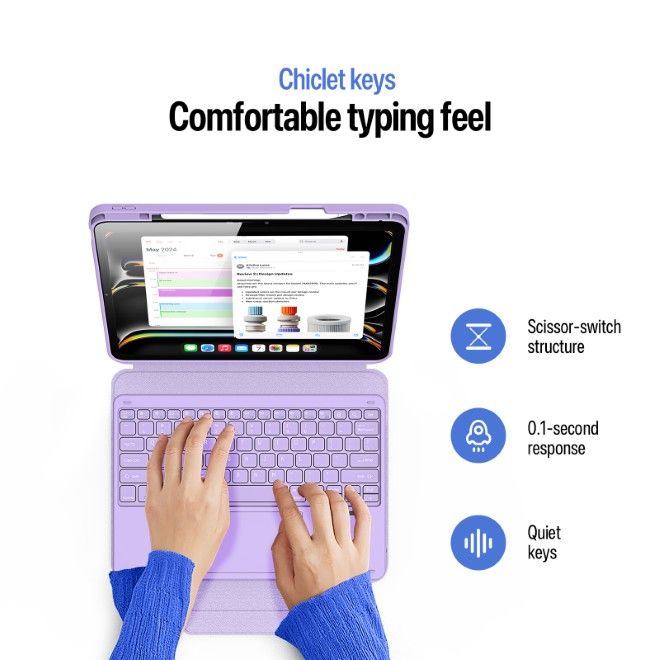 Dux Ducis - iPad Pro 13 (2025/2024) Tastatur Hülle - Keyboard Case - YK Series - purpur