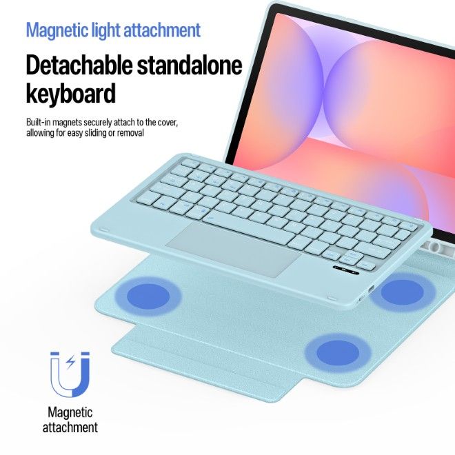 Dux Ducis - Samsung Galaxy Tab S10 Lite / S10 FE / S9 FE / S9 Tastatur Hülle - Keyboard Case - YK Series - blau