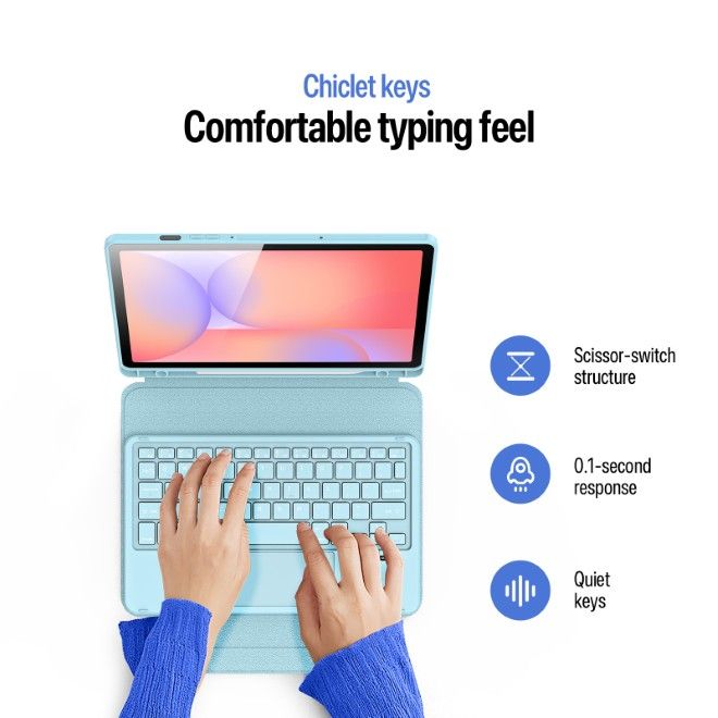 Dux Ducis - Samsung Galaxy Tab S10 Lite / S10 FE / S9 FE / S9 Tastatur Hülle - Keyboard Case - YK Series - blau