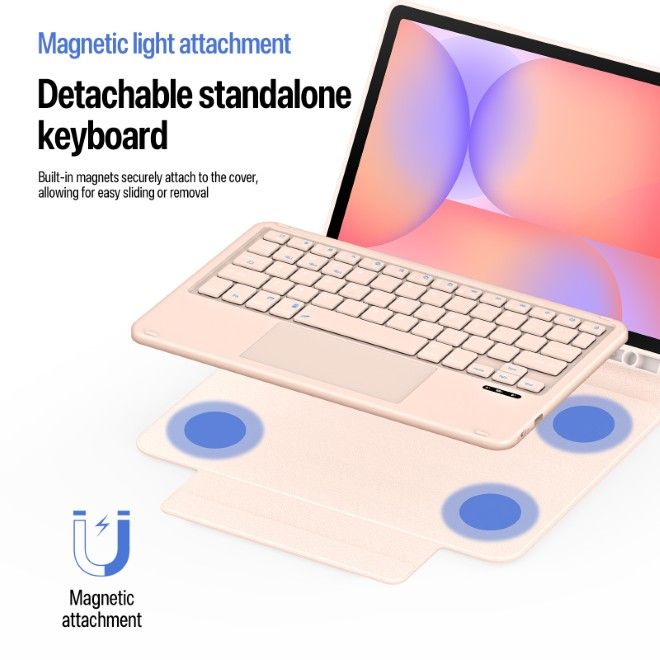 Dux Ducis - Samsung Galaxy Tab S10 Lite / S10 FE / S9 FE / S9 Tastatur Hülle - Keyboard Case - YK Series - pink