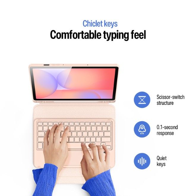 Dux Ducis - Samsung Galaxy Tab S10 Lite / S10 FE / S9 FE / S9 Tastatur Hülle - Keyboard Case - YK Series - pink