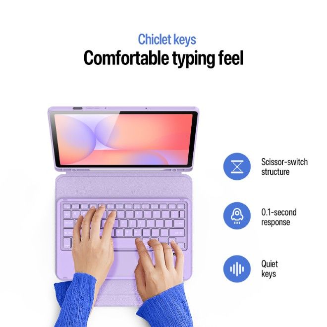 Dux Ducis - Samsung Galaxy Tab S10 Lite / S10 FE / S9 FE / S9 Tastatur Hülle - Keyboard Case - YK Series - purpur