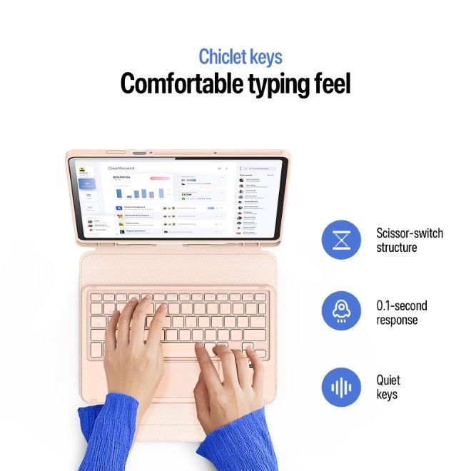 Dux Ducis - Samsung Galaxy Tab S11 Tastatur Hülle - Keyboard Case - YK Series - pink