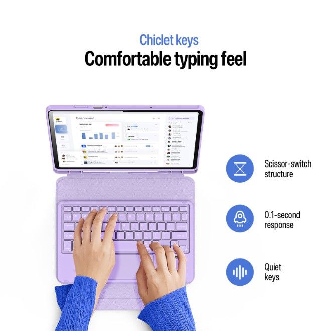 Dux Ducis - Samsung Galaxy Tab S11 Tastatur Hülle - Keyboard Case - YK Series - purpur