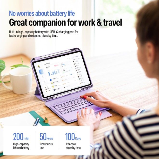 Dux Ducis - Samsung Galaxy Tab S11 Tastatur Hülle - Keyboard Case - YK Series - purpur