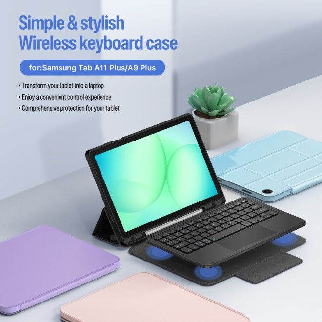 Dux Ducis - Samsung Galaxy Tab A11+ / A9+ Tastatur Hülle - Keyboard Case - YK Series - schwarz