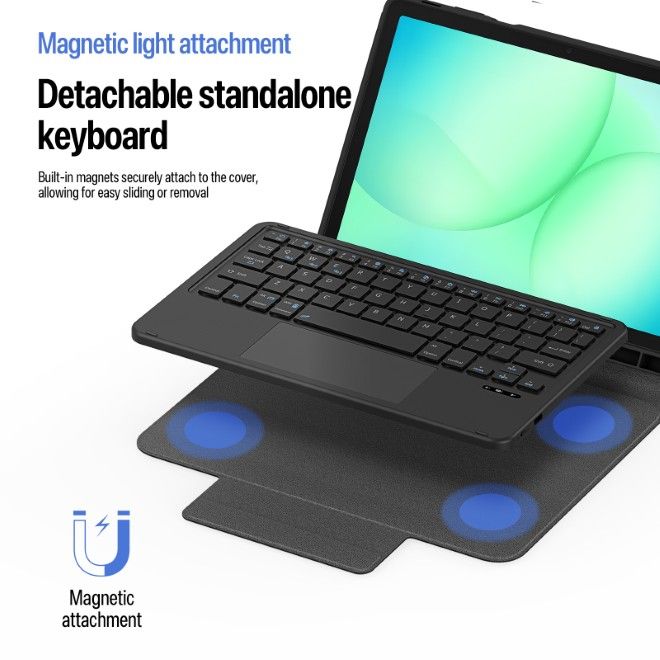Dux Ducis - Samsung Galaxy Tab A11+ / A9+ Tastatur Hülle - Keyboard Case - YK Series - schwarz