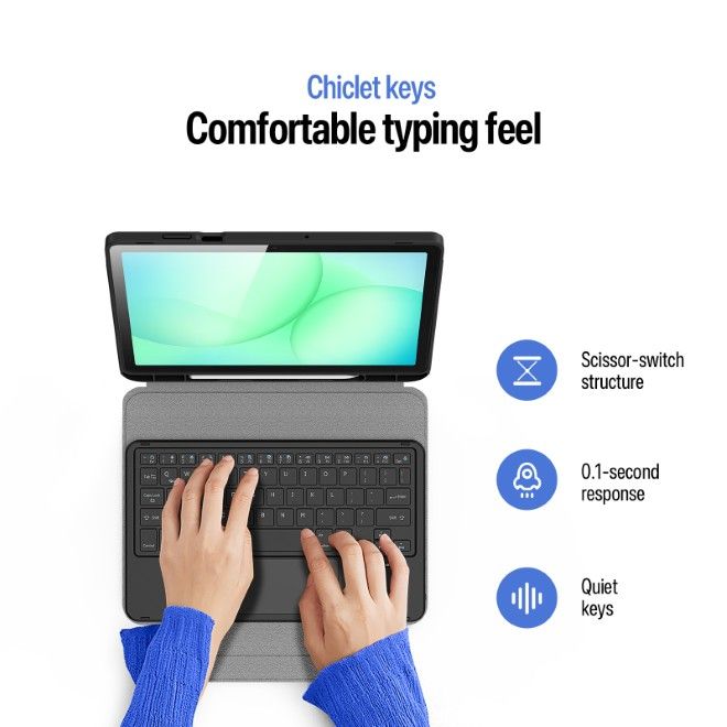 Dux Ducis - Samsung Galaxy Tab A11+ / A9+ Tastatur Hülle - Keyboard Case - YK Series - schwarz