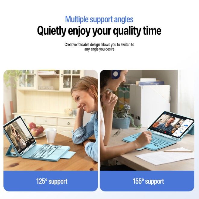 Dux Ducis - Samsung Galaxy Tab A11+ / A9+ Tastatur Hülle - Keyboard Case - YK Series - blau