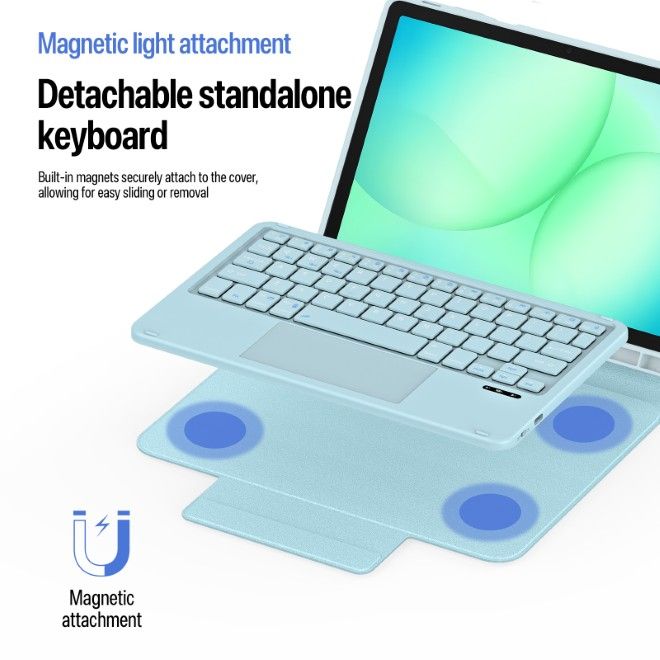 Dux Ducis - Samsung Galaxy Tab A11+ / A9+ Tastatur Hülle - Keyboard Case - YK Series - blau