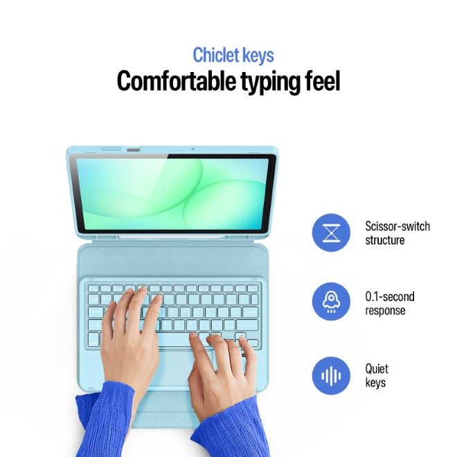 Dux Ducis - Samsung Galaxy Tab A11+ / A9+ Tastatur Hülle - Keyboard Case - YK Series - blau