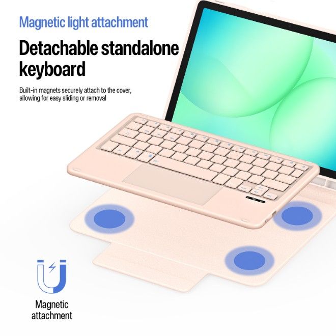 Dux Ducis - Samsung Galaxy Tab A11+ / A9+ Tastatur Hülle - Keyboard Case - YK Series - pink