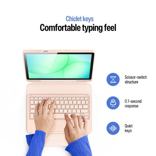 Dux Ducis - Samsung Galaxy Tab A11+ / A9+ Tastatur Hülle - Keyboard Case - YK Series - pink