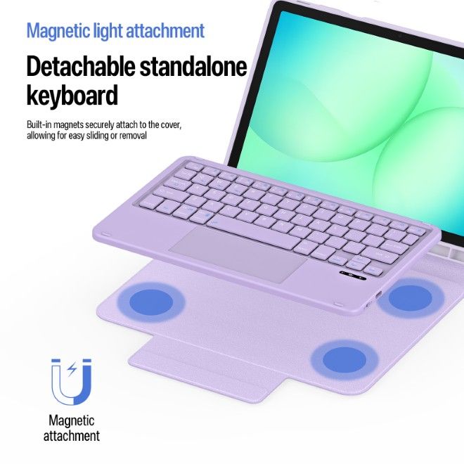 Dux Ducis - Samsung Galaxy Tab A11+ / A9+ Tastatur Hülle - Keyboard Case - YK Series - purpur