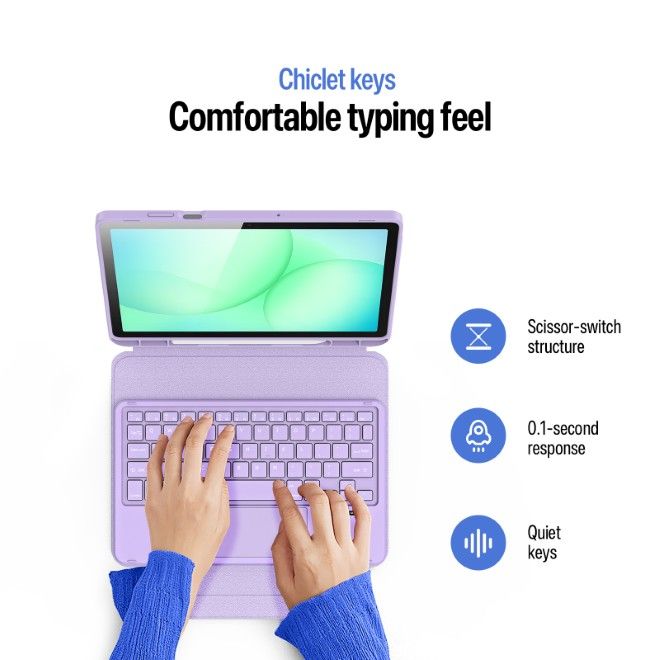 Dux Ducis - Samsung Galaxy Tab A11+ / A9+ Tastatur Hülle - Keyboard Case - YK Series - purpur
