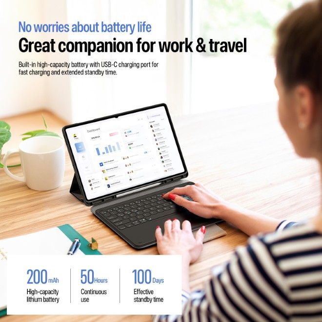 Dux Ducis - Samsung Galaxy Tab S11 Ultra Tastatur Hülle - Keyboard Case - YK Series - schwarz