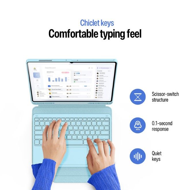 Dux Ducis - Samsung Galaxy Tab S11 Ultra Tastatur Hülle - Keyboard Case - YK Series - blau